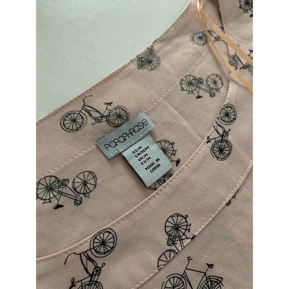 Paraphrase top size medium bicycle print short sleeve pale pink - Picture 6 of 9